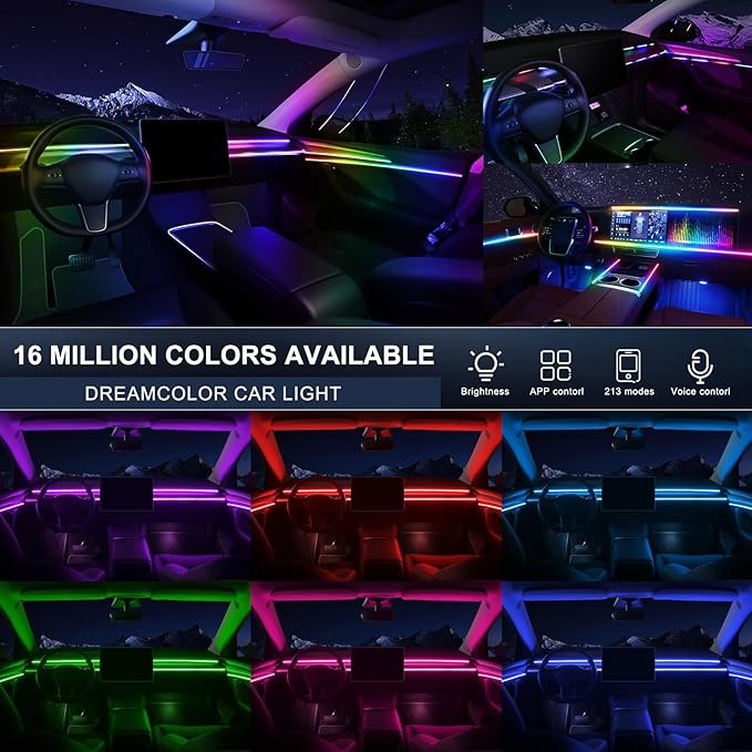 Dreamcolor Acrylic Interior Car LED Strip Light - Image 3