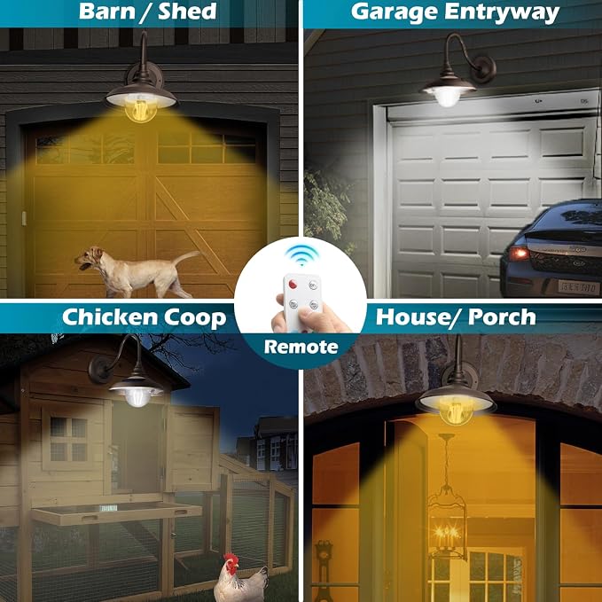 SIEDiNLAR Solar Barn Light Outdoor 3 Modes 2 Lighting, Aluminum Vintage - Image 4