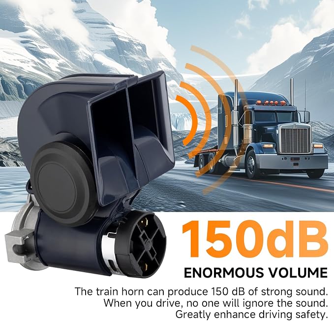 Air Horn, 12V 150DB Loud Train Horn kit - Image 2