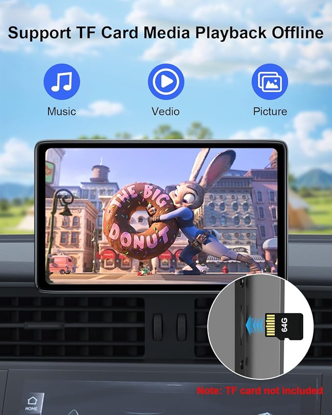 Upgraded Apple Carplay Screen for Car, Car Play Supports Netflix/YouTube/TikTok - Image 6