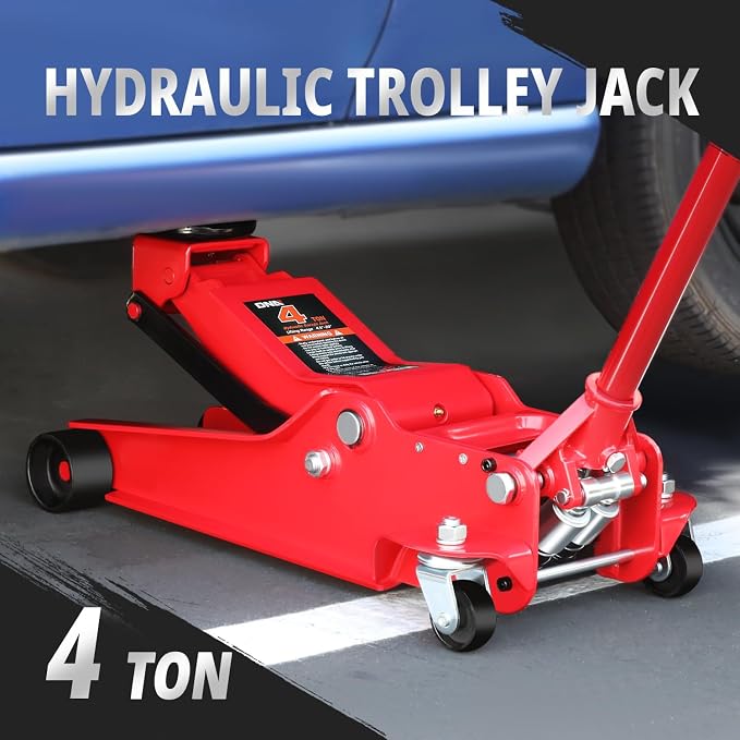 DNA MOTORING Low Profile Hydraulic Trolley Service/Floor Jack, 4 Ton Capacity - Image 2