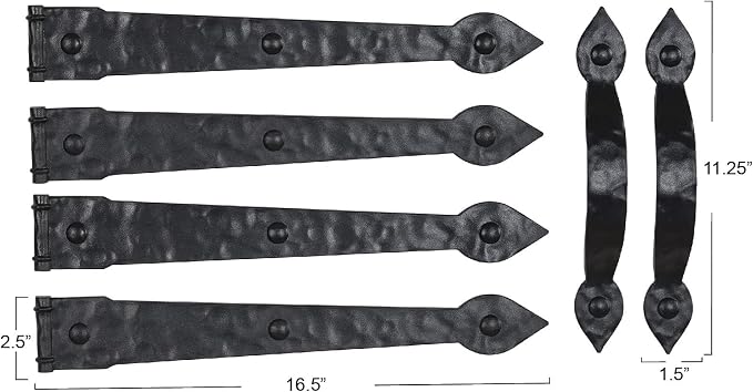 Household Essentials Hinge IT Premium Carriage House Handle & Hinge, 4 Hingle 2 - Image 5