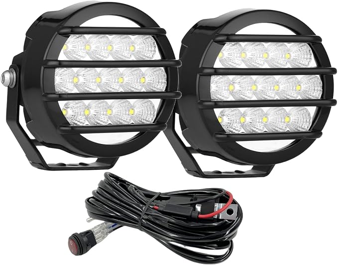 BIGLION.X 3.7 Inch 130W Off Road Lights White Round Offroad Fog Lights Super by BIGLIONX