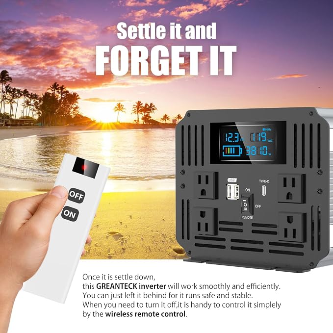 4000 Watt Modified Sine Wave Inverter, 12V Power Inverter, Four 110 / 120V DC - Image 4
