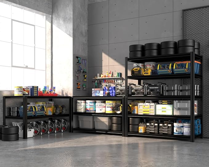 5 Tier Metal Shelving Unit 84" H x 55" W x 24" D, 3000LBS Adjustable Storage - Image 4