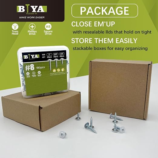 White Wood Screws, 1/2 Inch, 3/4 Inch, 1 Inch - Image 4