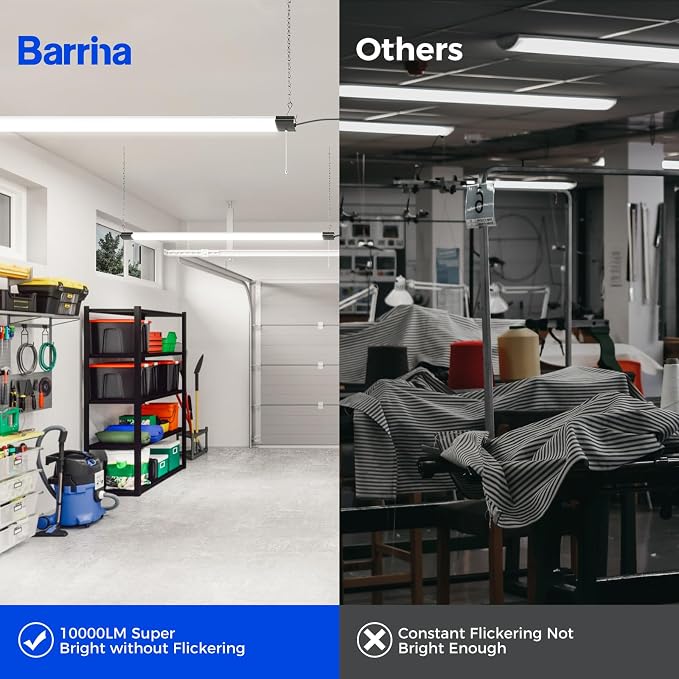 Barrina BS84 LED Shop Lights for Workshop 4FT, 5000K Linkable Light Fixture for - Image 3