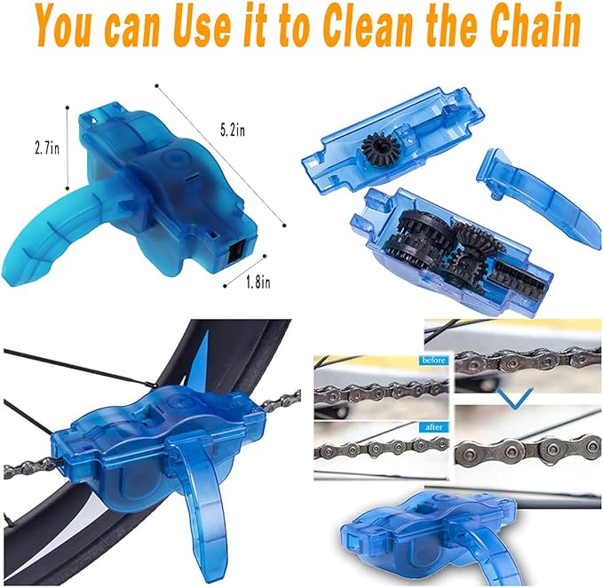 10pcs Bike Cleaning Kit, Bicycle Clean Brush Tool Including Chain Cleaner - Image 4
