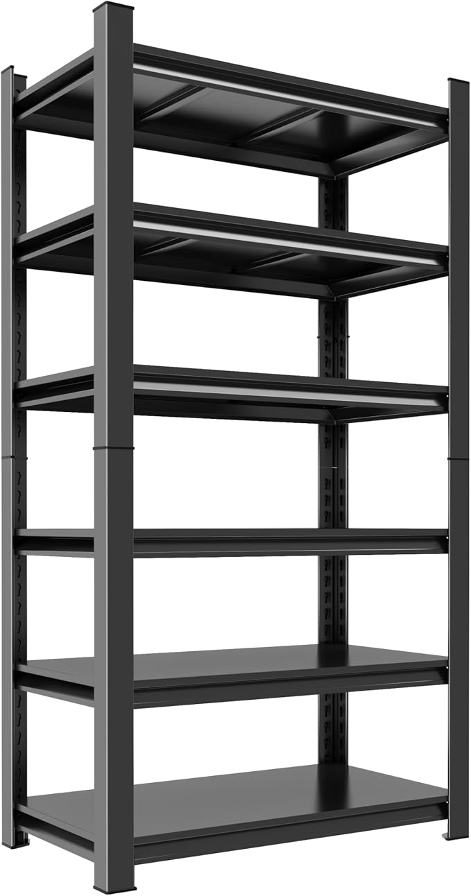 Adjustable 6-Tier Garage Shelving, Heavy Duty Steel Storage Rack, High Load by Notmise