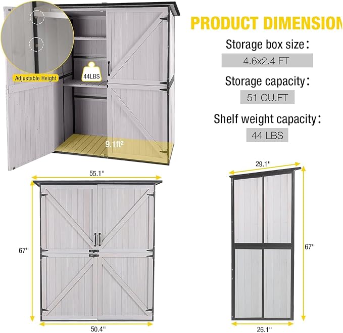 Aivituvin Storage Shed Outdoor Storage Cabinet Upgraded - Image 6