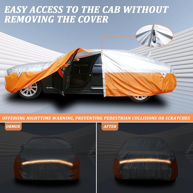 Waterproof Car Cover for Automobiles, All Weather Full Exterior Covers Fit for - Image 4