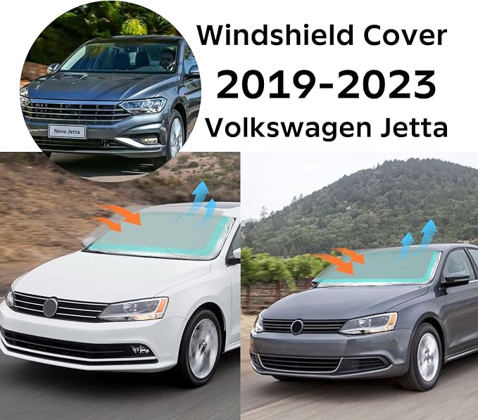INSAUTO for VW Jetta 2020 Windshield Sun Shade Sunshade 2 Layers Front Window - Image 2