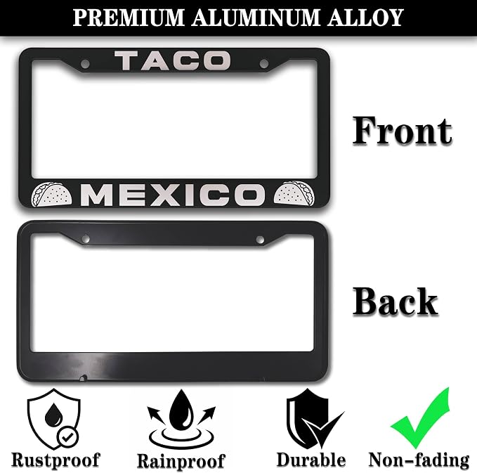 License Plate Frames Multicolor Automotive Exterior Accessories Taco Mexico - Image 3