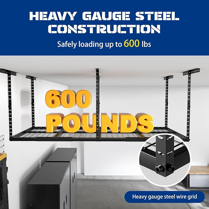 Heavy-Duty 3x8 Overhead Garage Storage Rack - Image 5