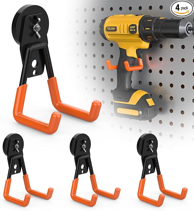 4 Pack Large Heavy Duty Magnetic Hook Extra Strong Magnetic Garage Hooks Big by Laowu