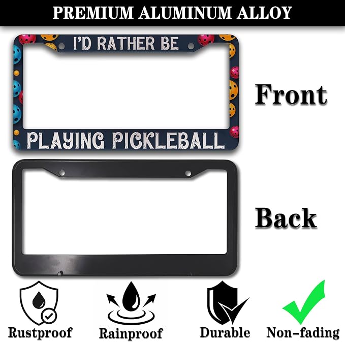 Front License Plate Bracket Multicolor License Plate Frames I'd Rather Be - Image 3