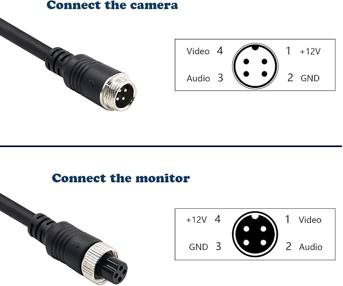 67FT Backup Camera Wire, Car Video Systems, Shock Extension, 4Pin Aviation - Image 3