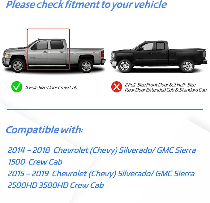 in Channel Rain Guards for 2014-2018 Chevy Silverado/GMC Sierra 1500 Crew Cab - Image 2