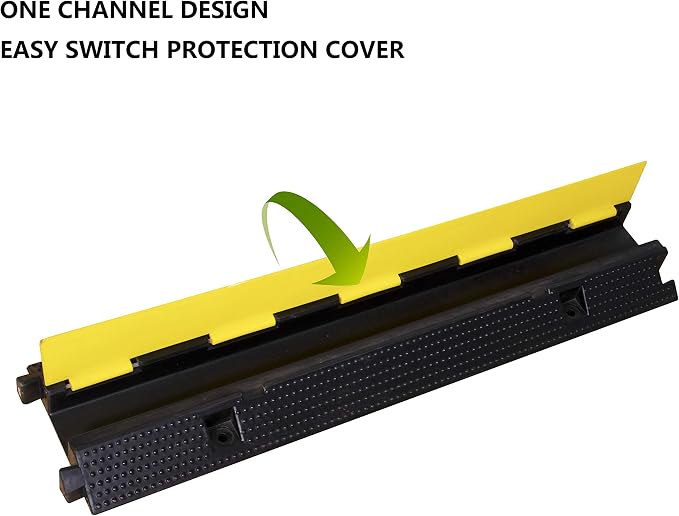 2 Pack Rubber Cable Ramp Hose Cable Protector Ramp 1 Channel 22000Lbs Load - Image 6