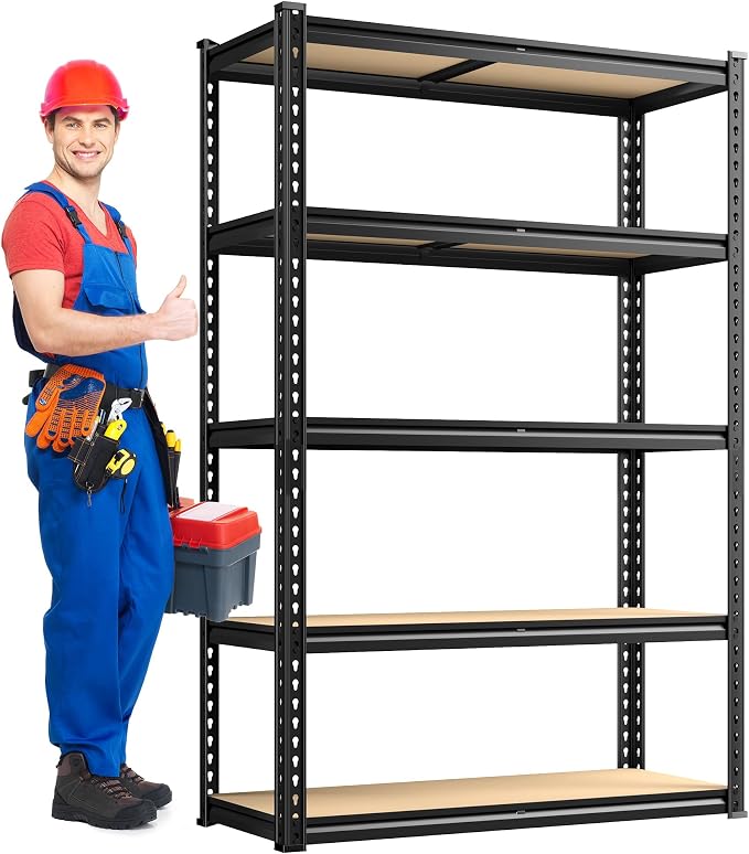 REIBII 2020LBS Storage Shelves 5 Tier Garage Shelving Heavy Duty Adjustable by REIBII