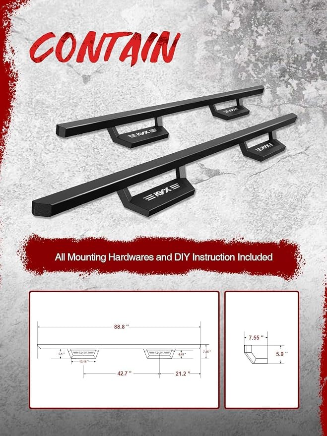 KYX Running Boards & Steps Nerf Bars Compatible - Image 6