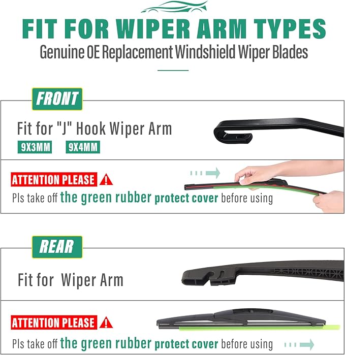 24" 21" 10" Windshield Wiper Blades Replacement - Image 8