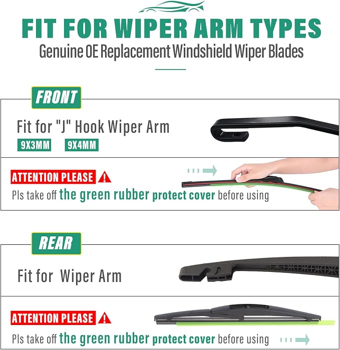 22" 19" 10" Windshield Wiper Blades Replacement - Image 8