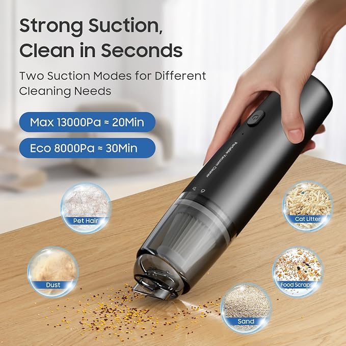 Handheld Vacuum Cordless, Car Vacuum Cleaner Portable - Image 3