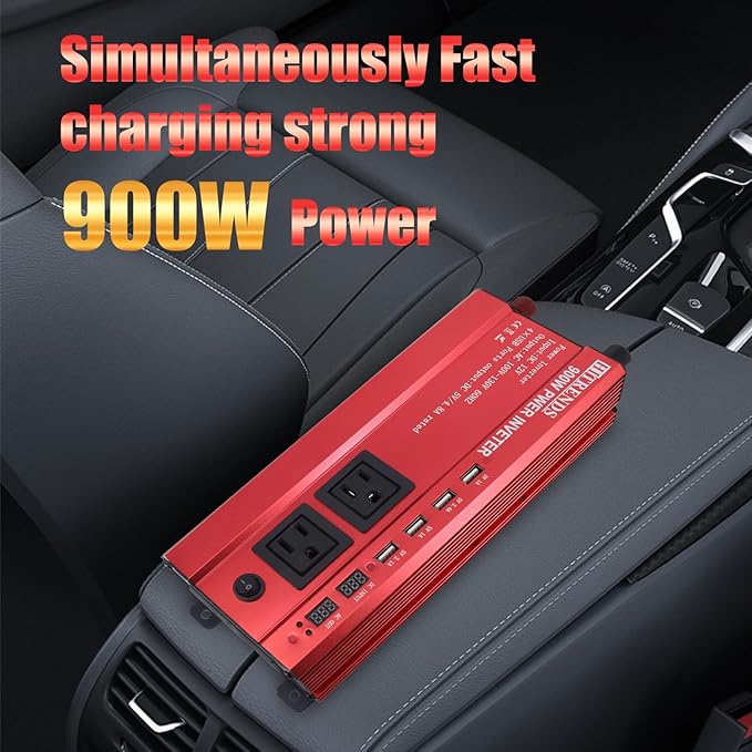 HITRENDS 900W Inverter for Car Power Inverters, 12V DC to 110V AC Converter - Image 4