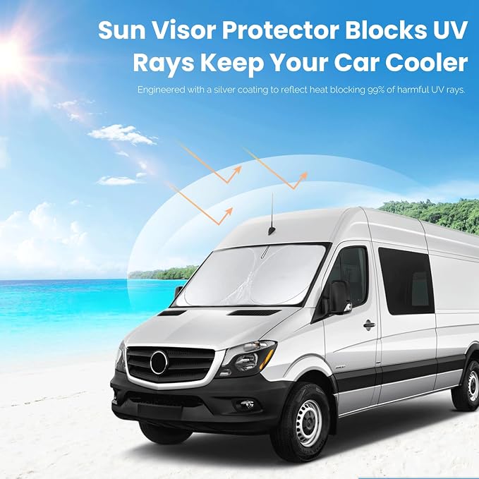 Custom Fit Benz Sprinter Windshield Sunshade - Image 5