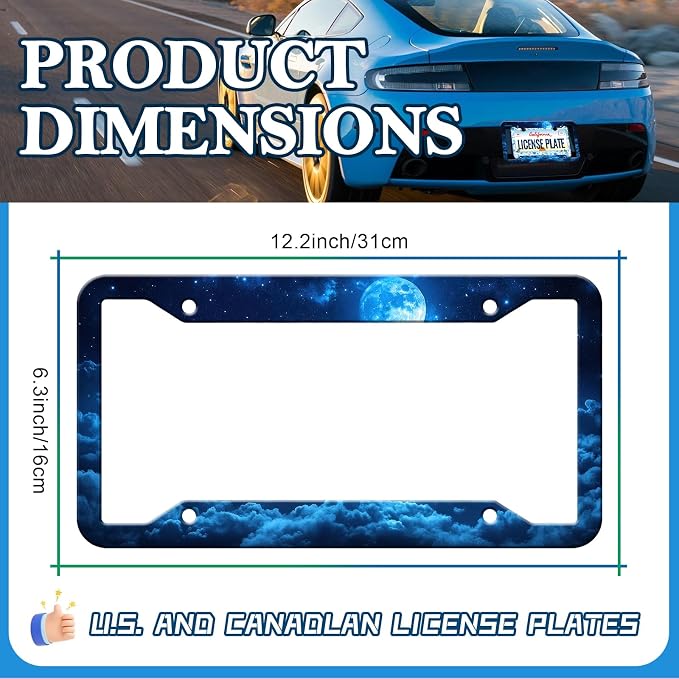 Moon Galaxy Starry Sky License Plate Frames - Image 2