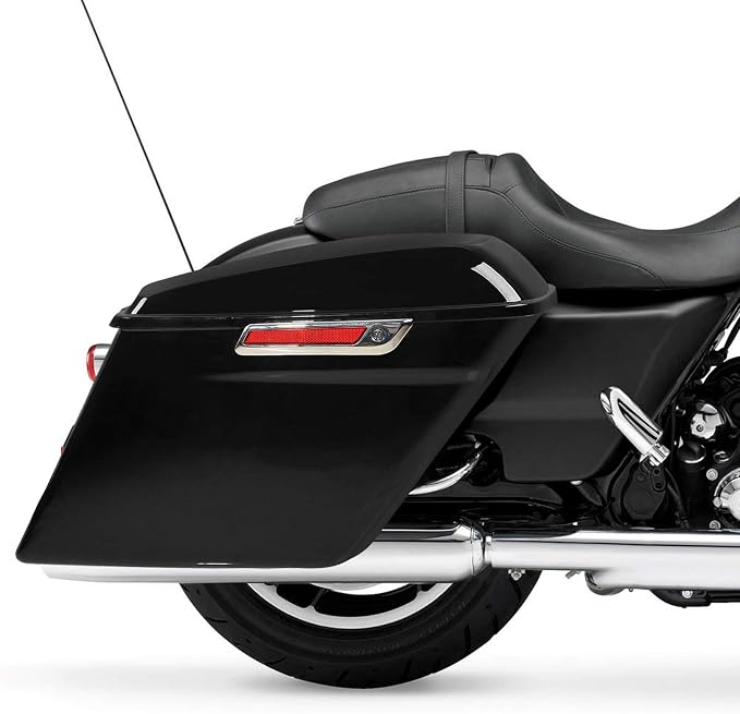 XFMT Vivid Black 5" Stretched Extended Saddlebags Hard Saddle Bags W/Chrome - Image 5