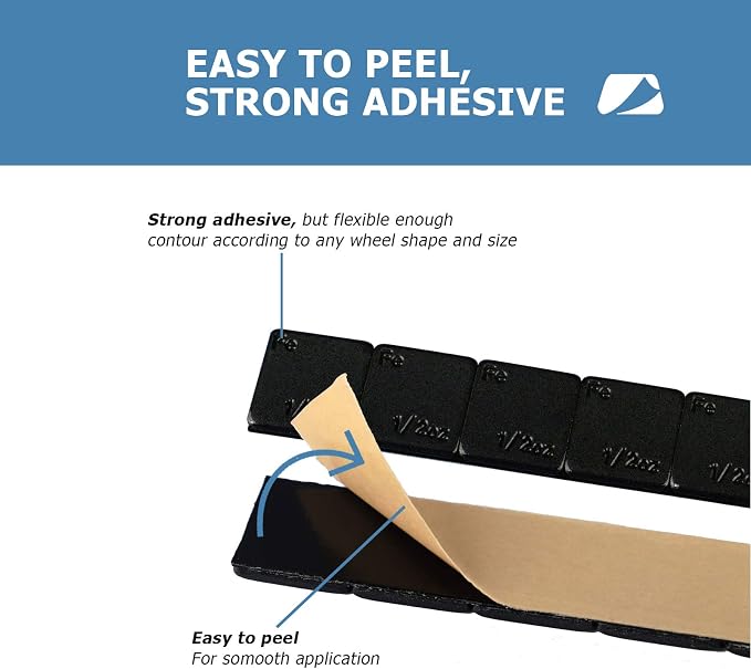 EZISO 1/2 Oz Black Stick on Wheel Weights, 0.5OZ Adhesive Backed Wheel Weights - Image 3