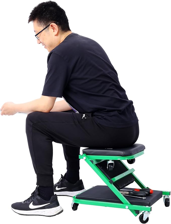 Mechanic Creeper and Stool, 2-in-1 Garage Tool, 300 lbs Capacity, Low Profile - Image 4