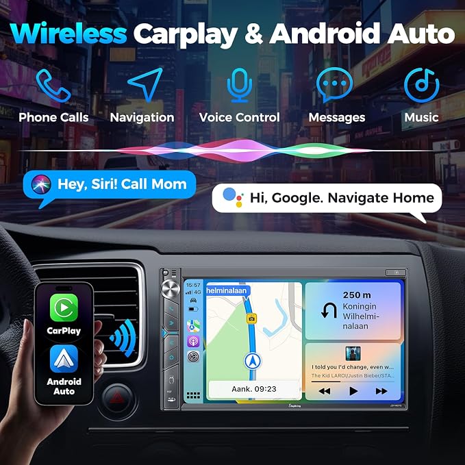 SJoyBring Upgrade Wireless Double Din Car Stereo - Image 2