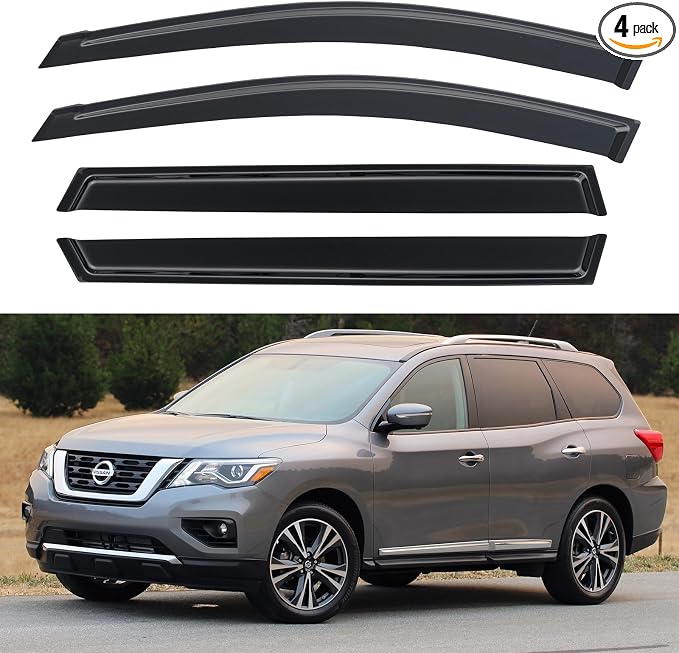 Window Visors Rain Guards for 2013-2021 Nissan Pathfinder, Out-Channel Window by YQAUTEC