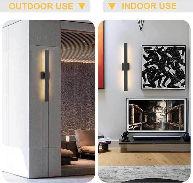 Black Modern LED Outdoor Wall Sconce 31.5" Long Outdoor Wall Lights Exterior - Image 8