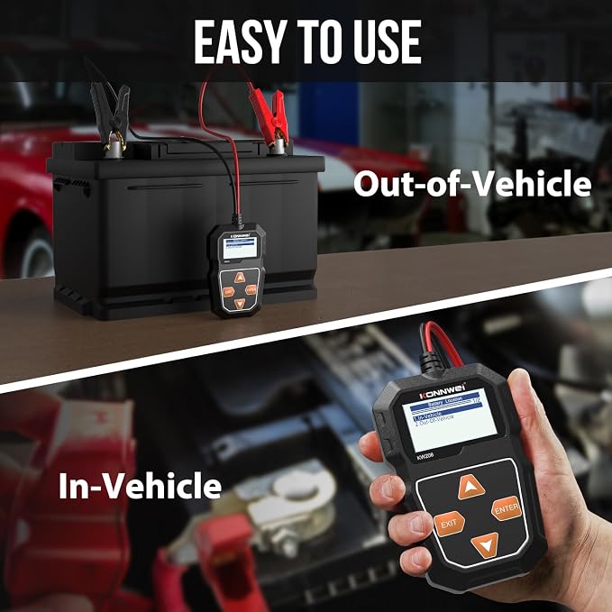 KONNWEI KW208 12V Car Battery Tester, 100-2000 CCA Load Tester Automotive - Image 5