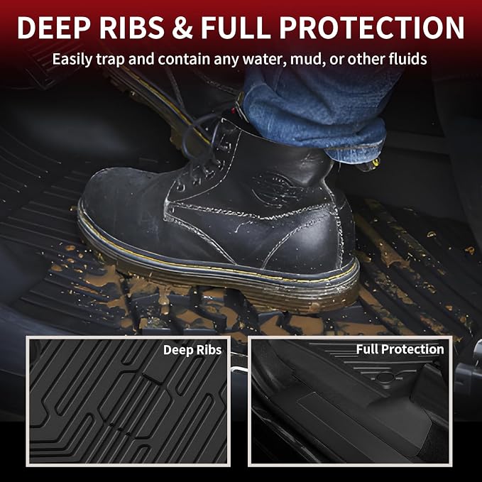 LASFIT Floor Mats for Ford F250 F350 F450 2017-2026 Crew Cab Front Bucket Seat - Image 3