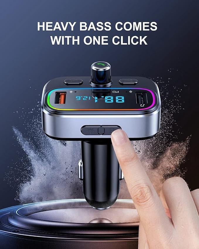 Bluetooth FM Transmitter for Car Wireless Radio Adapter Kit, Hands-Free Calling - Image 3
