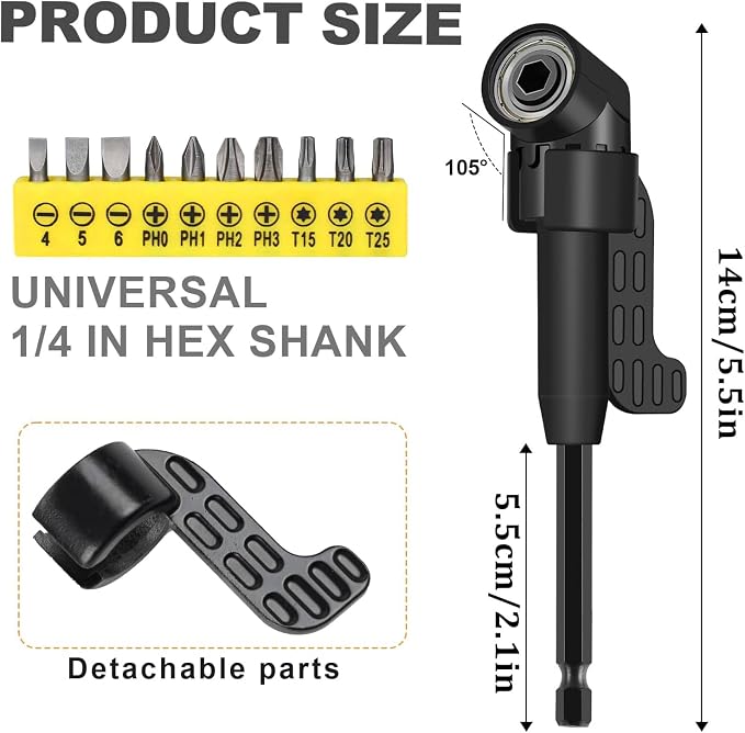 18Pcs Flexible Drill Bit Extension, Include 3Pcs Rotatable Socket Adapter 2Pcs - Image 5