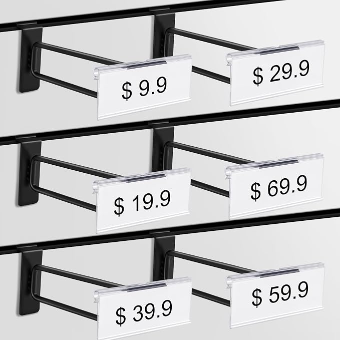 Polmart Heavy Duty Black Slatwall Panel Double-Bar Hooks - Image 6
