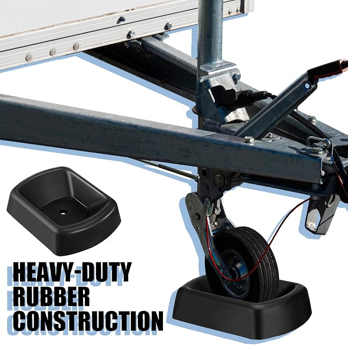 2 Pcs Jack Wheel Chock Rubber Caster Trailer Dock Heavy Duty 6 Inch Stabilizer - Image 4