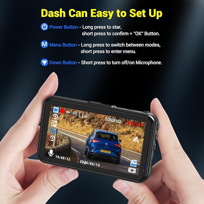Dash Cam, Dash Camera for Cars 1080P FHD Dashcam DVR Car Camera Dash Cam Front - Image 6