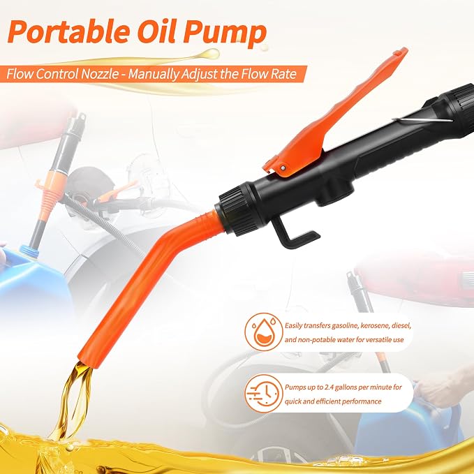 Portable Fuel Transfer Pump, Battery-Powered Siphon Pump - Image 2