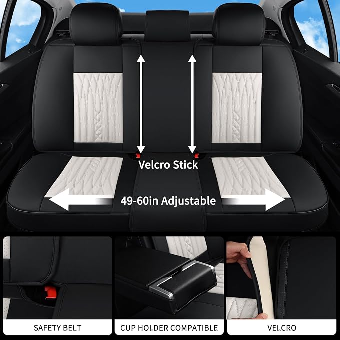 Car Seat Covers Full Set, Leather Seat Covers - Image 7