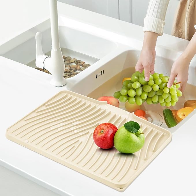Silicone Dish Drying Mat for Kitchen Counter, Dish Drying Pad, Non-Slip Drain - Image 6