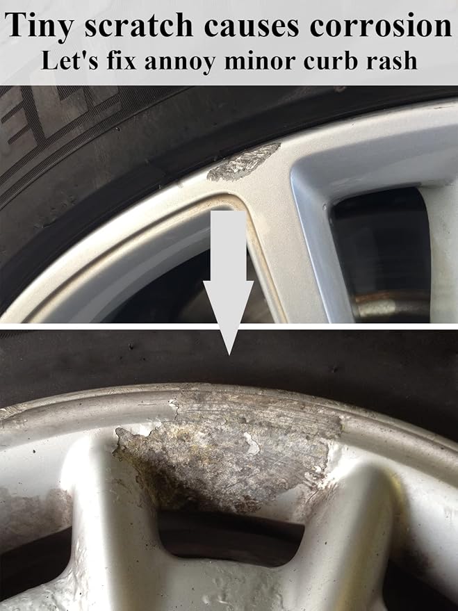 SYOAUTO Silver Rim Touch Up Paint Rim Scratch Repair Pen Wheel Touch Up Paint - Image 3