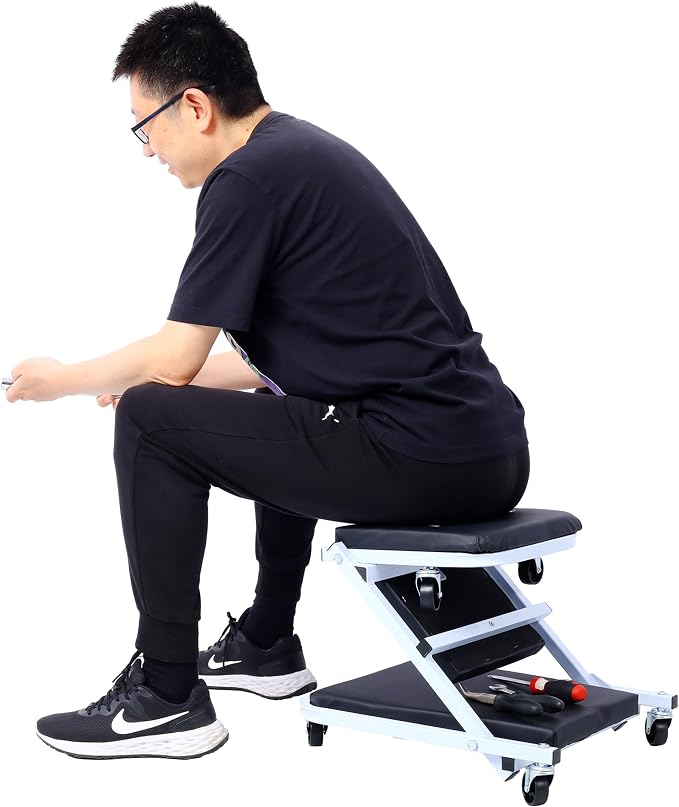 Mechanic Creeper and Stool, 2-in-1 Garage Tool, 300 lbs Capacity, Low Profile - Image 3