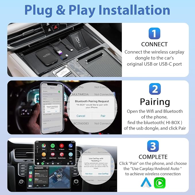 2025 Upgraded Wireless Carplay and Android Auto Dongle Support Netflix/YouTube - Image 6